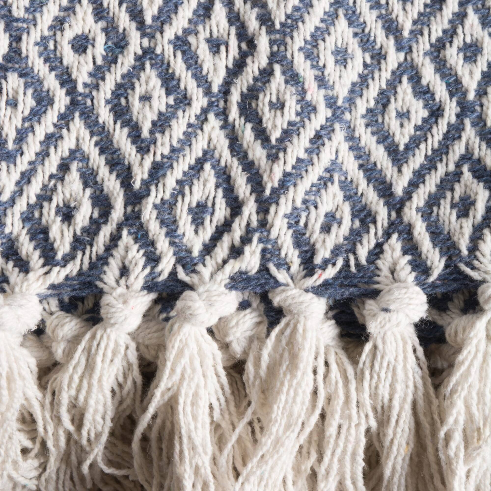 DII® French Blue Double Diamond Throw